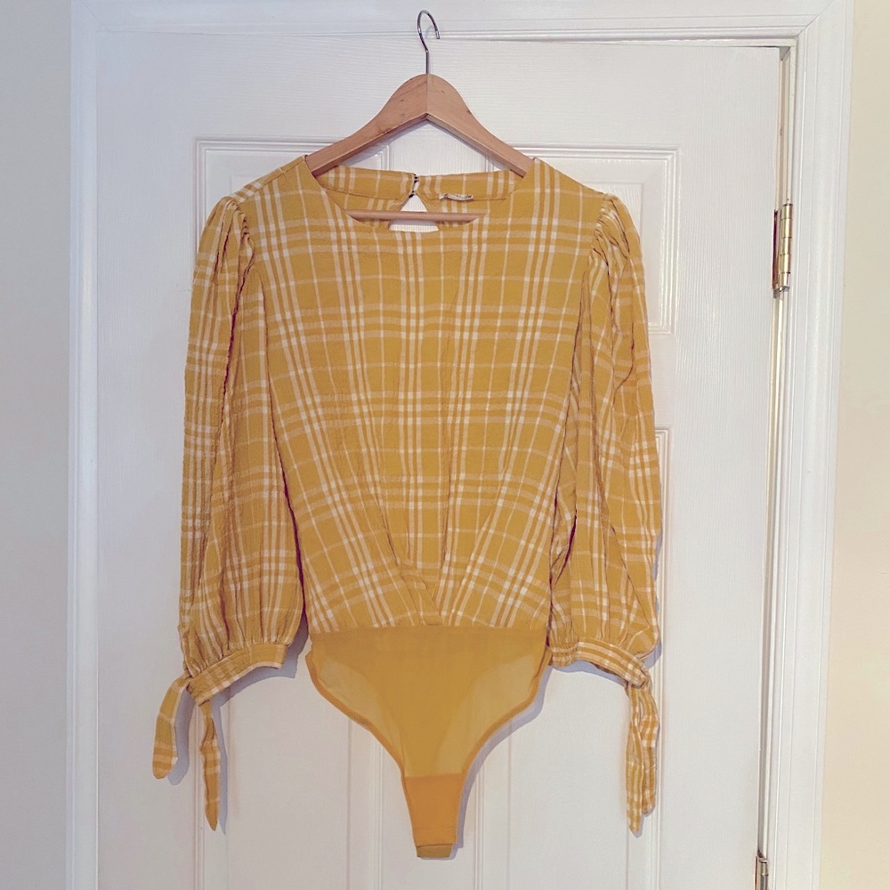 Free people gingham bodysuit